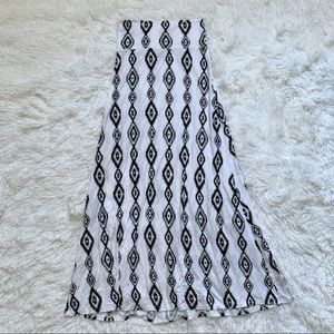 Tribal Print Black and White Maxi Dress